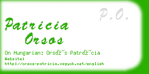 patricia orsos business card